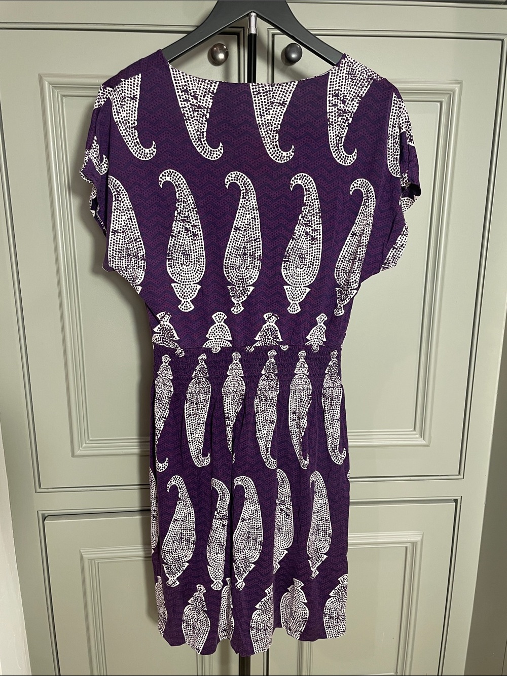 Tory Burch Purple Midi Dress with White Abstract Print - Picture 3 of 5